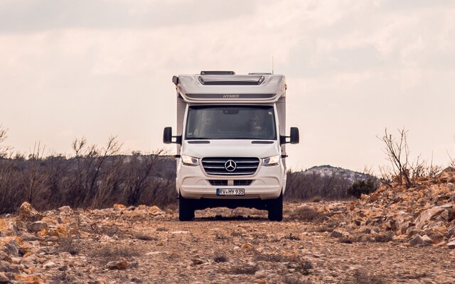 Hymer ML T 4x4 i røft terreng.