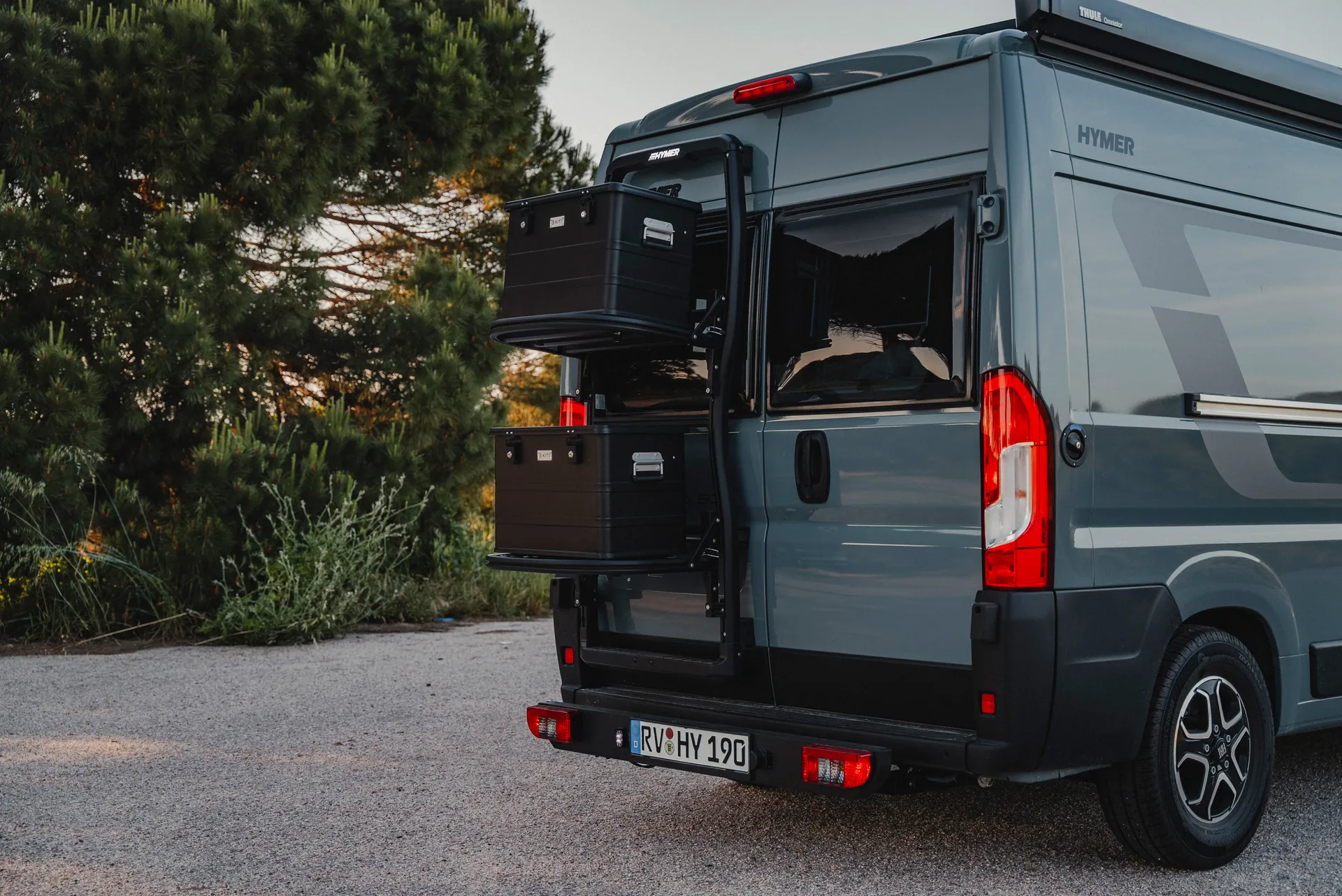 Hymer Backrack+ System: More storage space for more freedom and adventure with the Hymer Redwood.